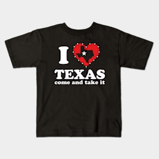 I Love Texas | I Stand With Texas | I Support Taxas | Come And Take It Kids T-Shirt